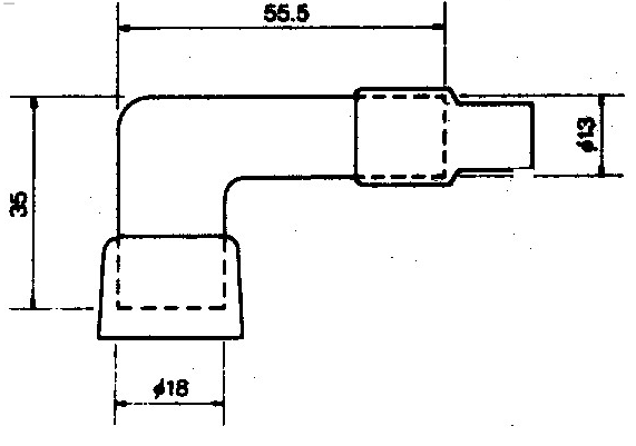 Zündkerzenstecker, NGK"entstört " R24 - R69S, /5 - 90S / Ignition cap Nr. 40351